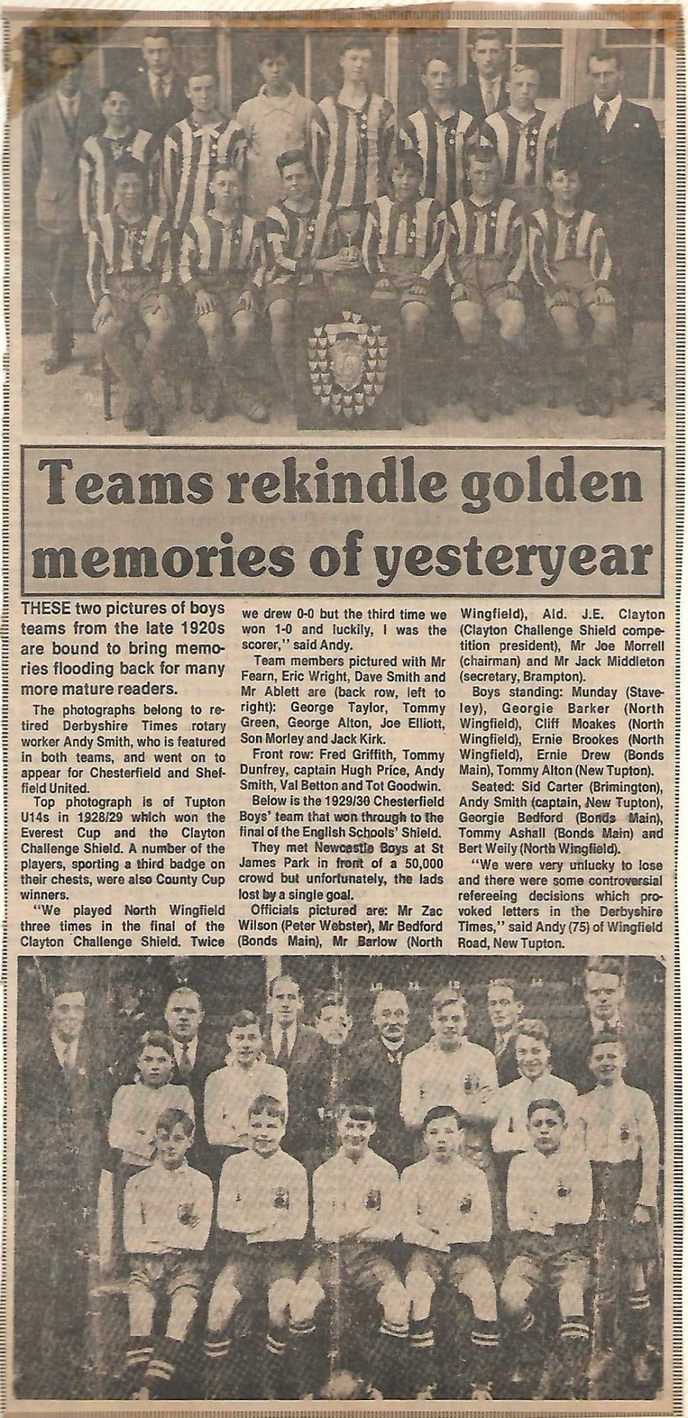  Tupton and Chesterfield Boys (Derbtyshire Times article)