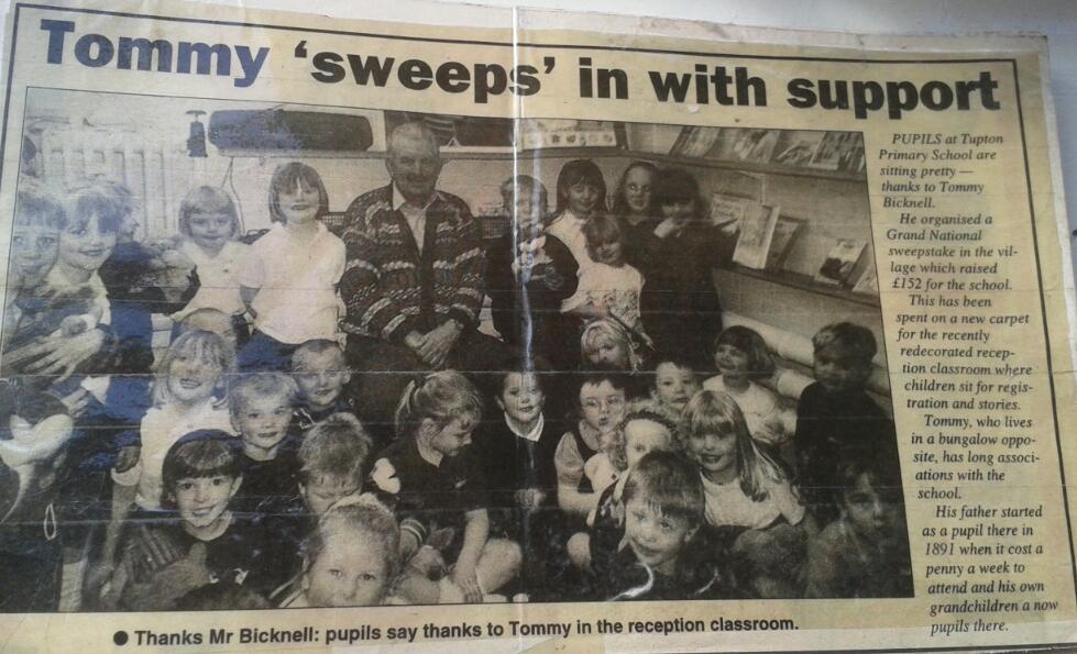 Tommy sweeps in with support - newspaper aticle